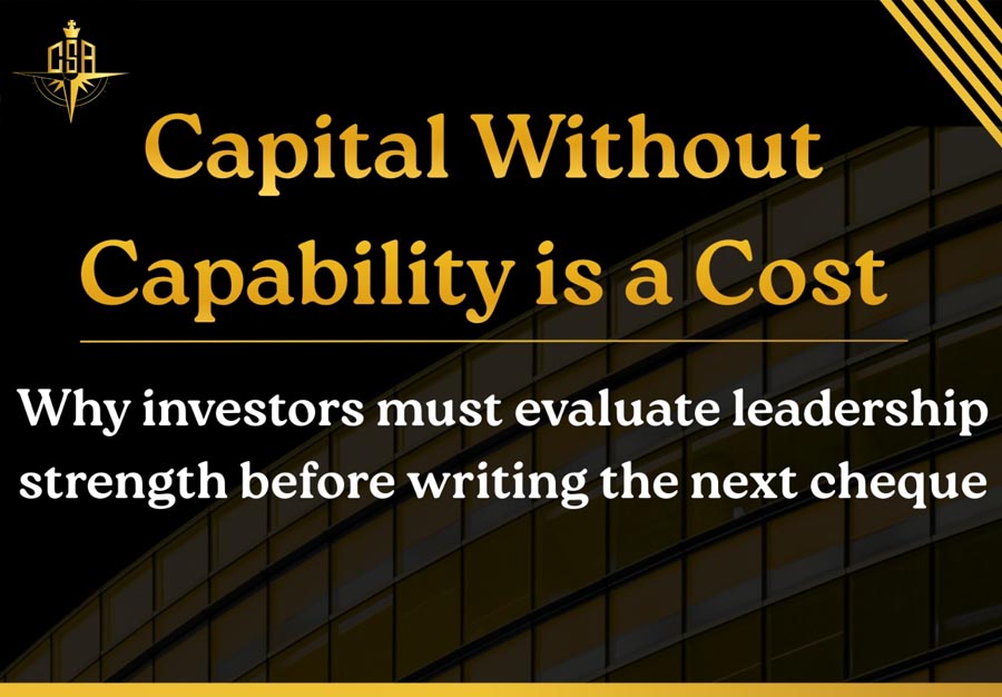 Capital Without Capability Is a Cost: Why Investors Must Evaluate Leadership Strength Before Writing the Next Cheque